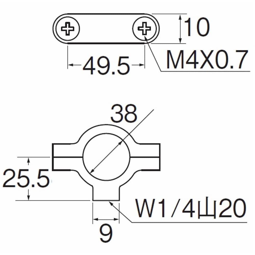 SANEI 止メ金具H861-38 38mm