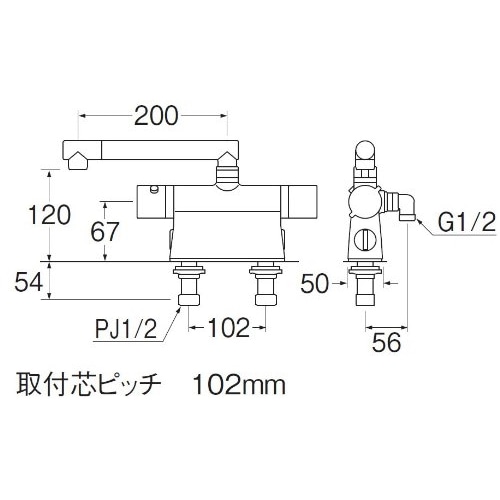 SANEI サーモデッキシャワー混合栓（寒冷地用）SK785DT2K-13