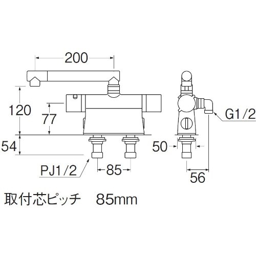 SANEI サーモデッキシャワー混合栓SK7850DT2-13 標準地仕様