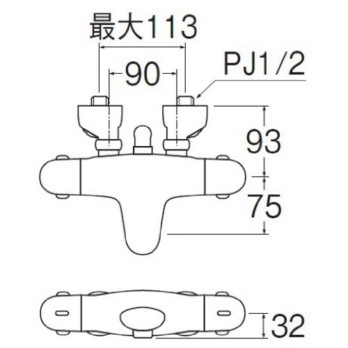 SANEI サーモシャワ混合栓SK1870-13 標準地仕様