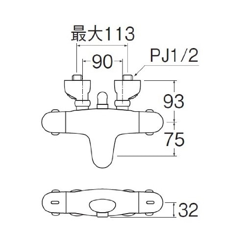 SANEI サーモシャワ混合栓（寒冷地）SK1870K-13 寒冷地仕様