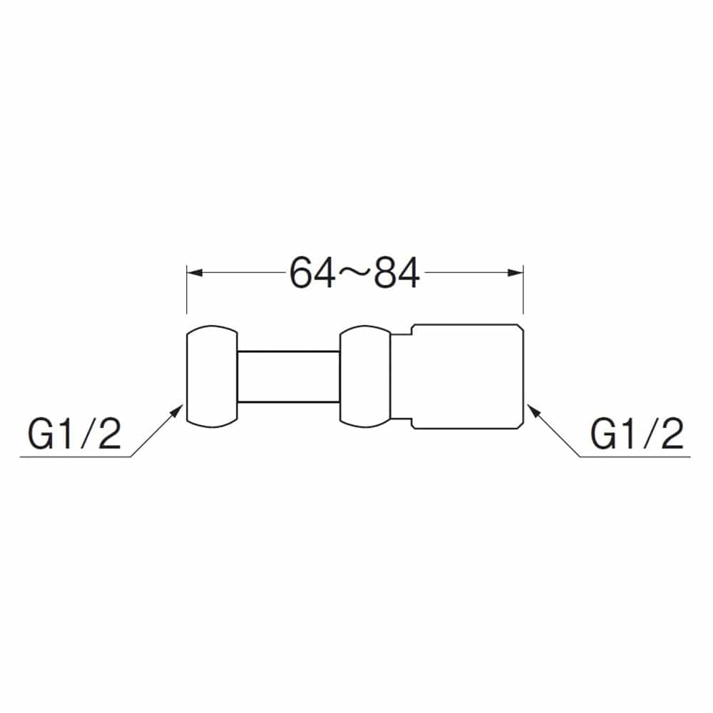 SANEI 伸縮両ナットアダプターT832-13X13