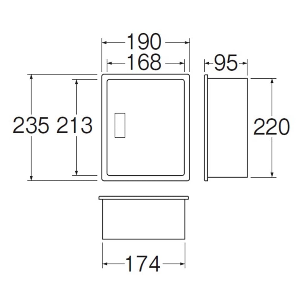 SANEI 散水栓ボックス（壁面用）R81-1-235X190: 住宅設備・電設・水道用品|ホームセンターコーナンの通販サイト