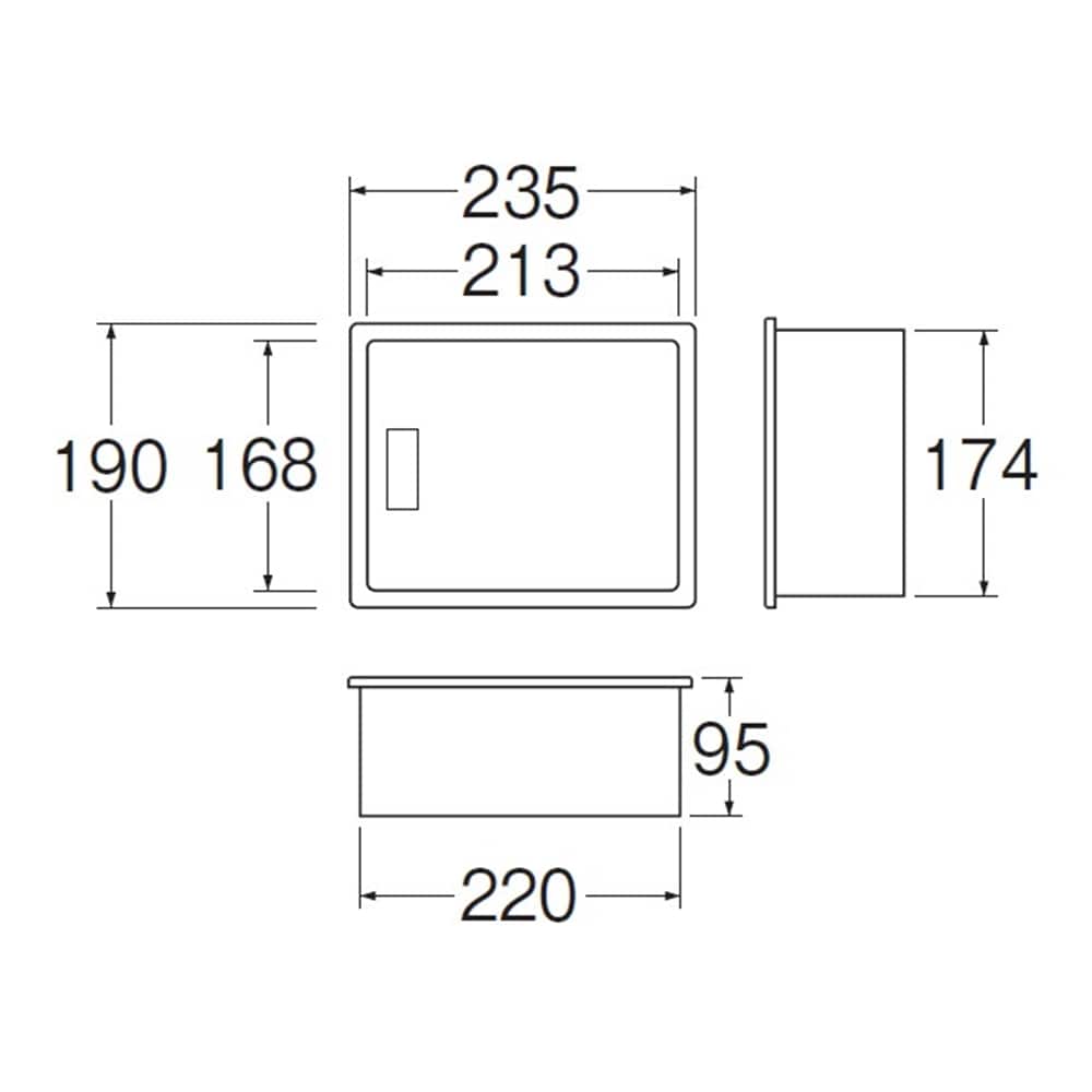 SANEI 散水栓ボックス（壁面用）R81-3-190X235