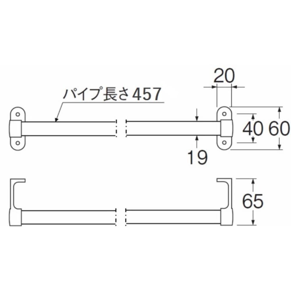 三栄水栓製作所　丸タオル掛　Ｗ５２－４５７ W52-457