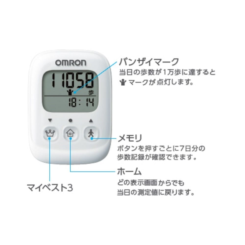 オムロン(OMRON)　歩数計　ホワイト　ＨＪ－３２５－Ｗ
