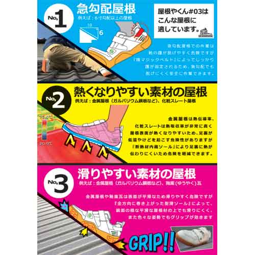 丸五 超進化系。ムテキの屋根用作業靴屋根やくん！！ #03 26.5cm ホワイト 26.5cm ホワイト