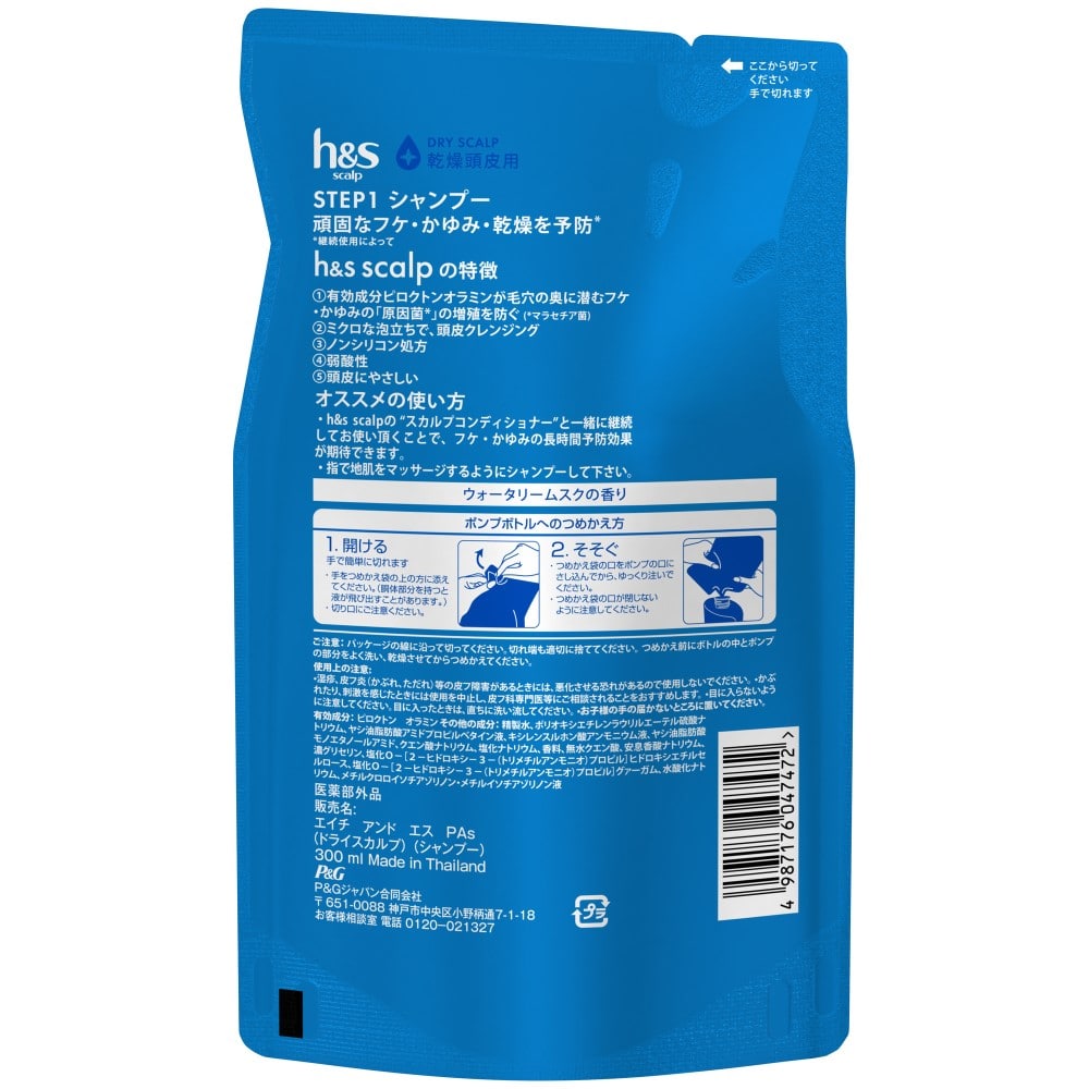 P&G h＆s scalp ドライスカルプ シャンプー 詰替 300ml シャンプー 詰替 300ml
