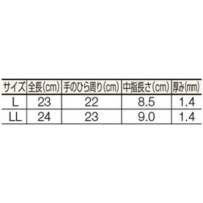■トラスコ中山(TRUSCO)　オイル加工手袋当て付　ＬＬサイズ　TYK-107BH-LL TYK-107BH-LL