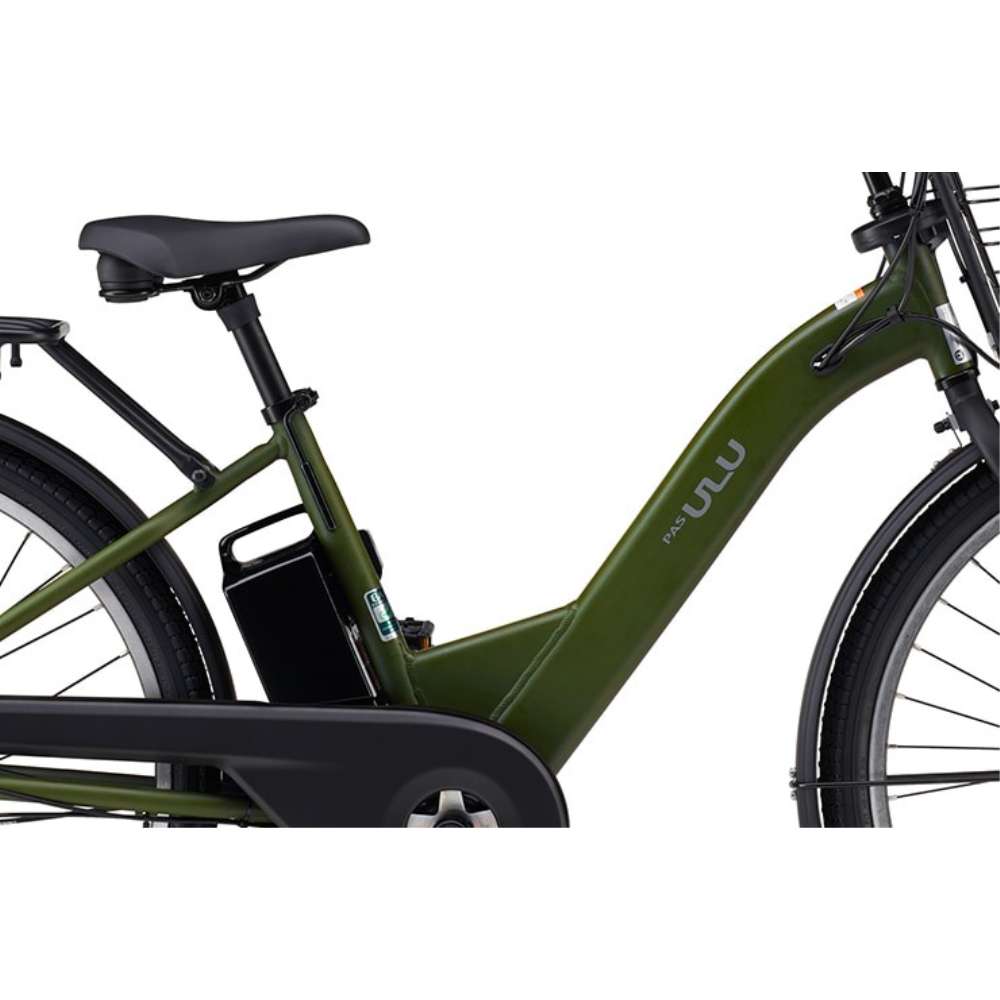 ２６インチ　PAS ULU　電動アシスト自転車　内装3段 バッテリーランプ　マットカーキグリーン マットカーキグリーン