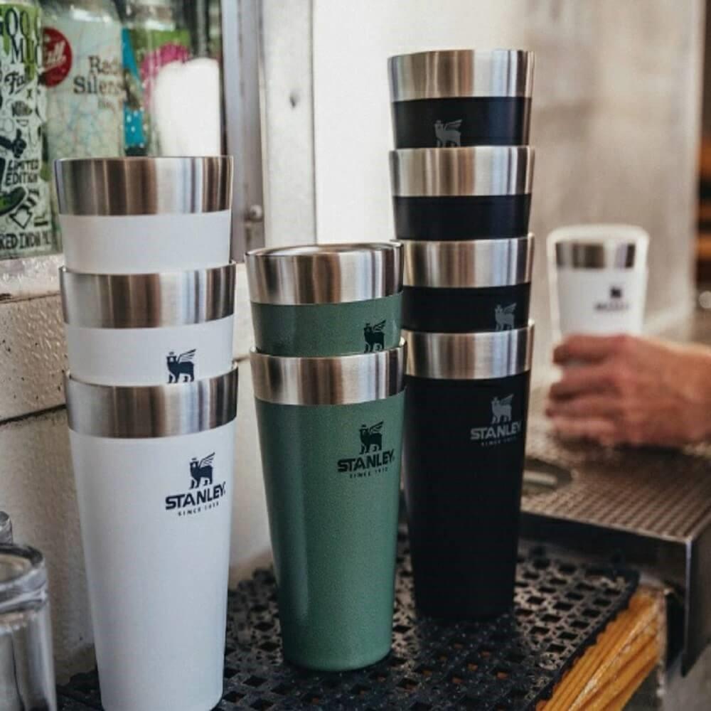 スタッキング真空パイント(0.47L)　ホワイト ホワイト