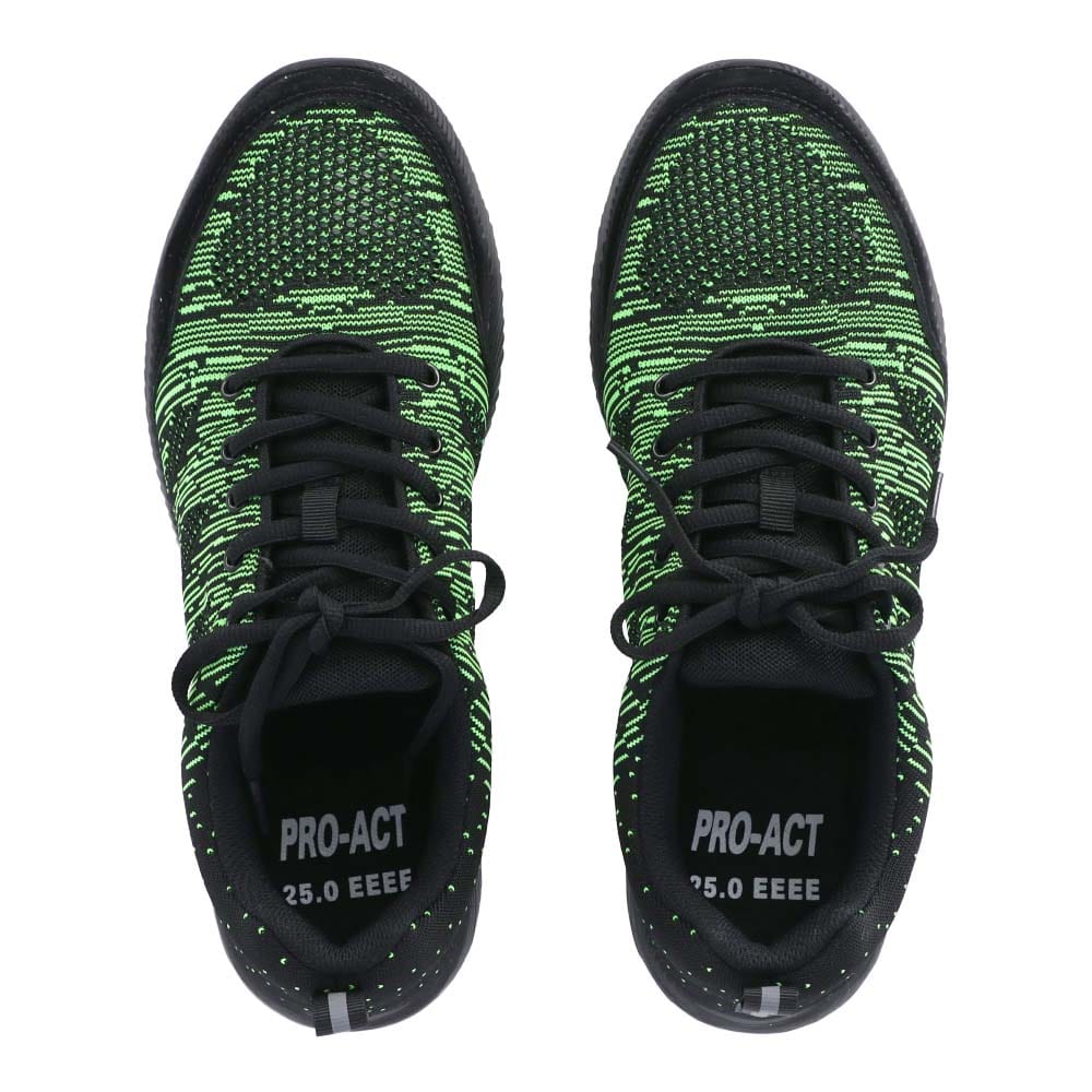 PROACT 鋼製先芯ニットスニーカー　２５．０ｃｍ　ヒモGREEN／BLACK　ＭＳ＃３０１ 25.0cmヒモ グリーン/ブラック