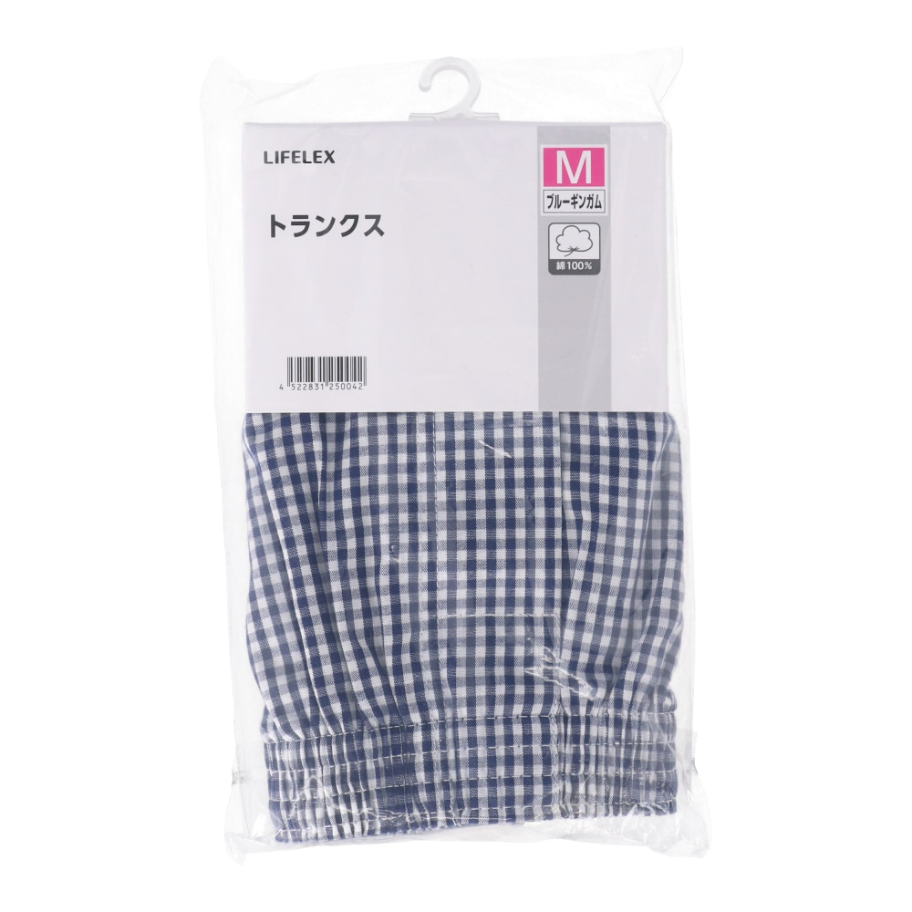 LIFELEX　トランクス　１Ｐ　ブルーギンガム　Ｍ ブルーギンガム　Ｍ