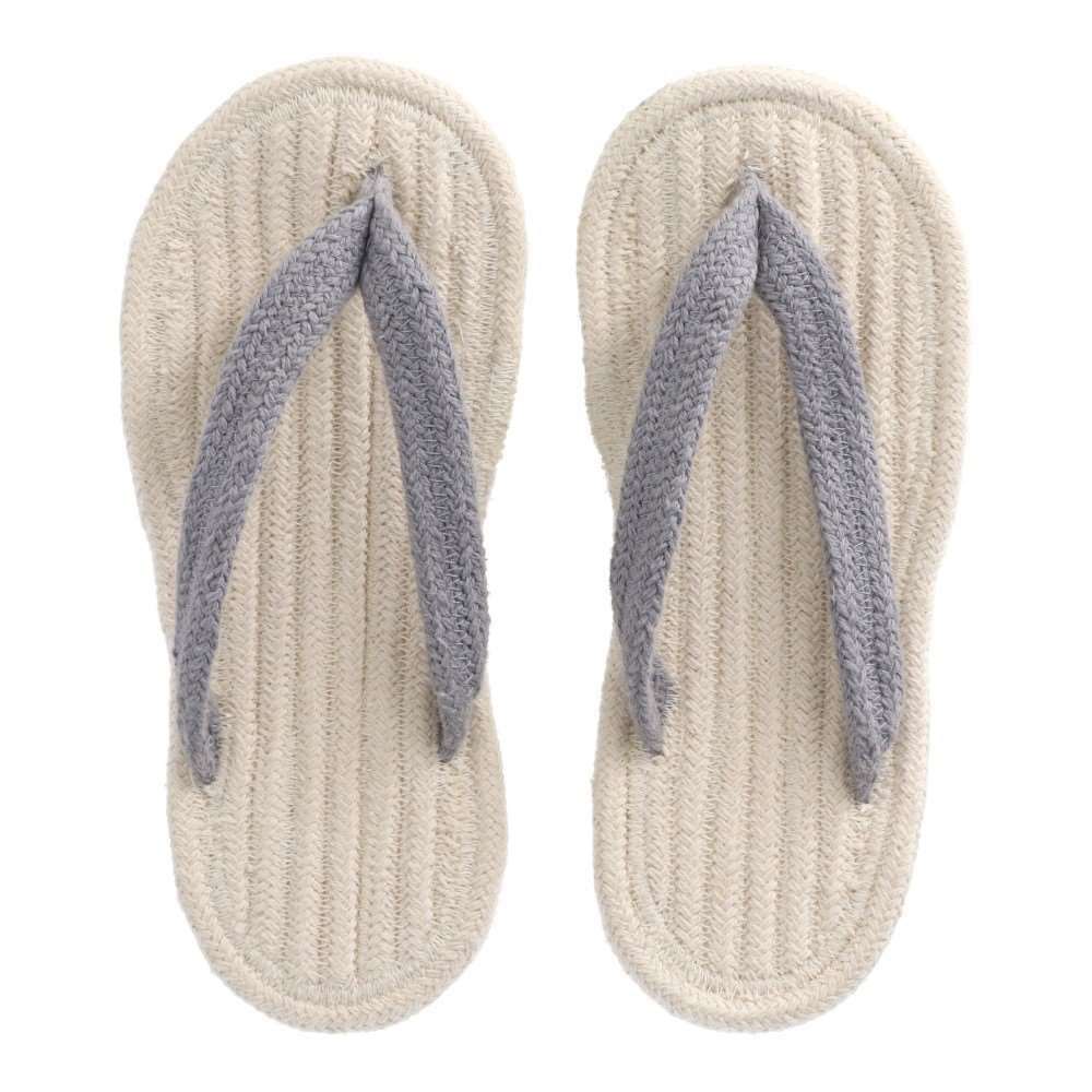 LIFELEX　インド綿スリッパ鼻緒タイプ　グレー　Ｌ L