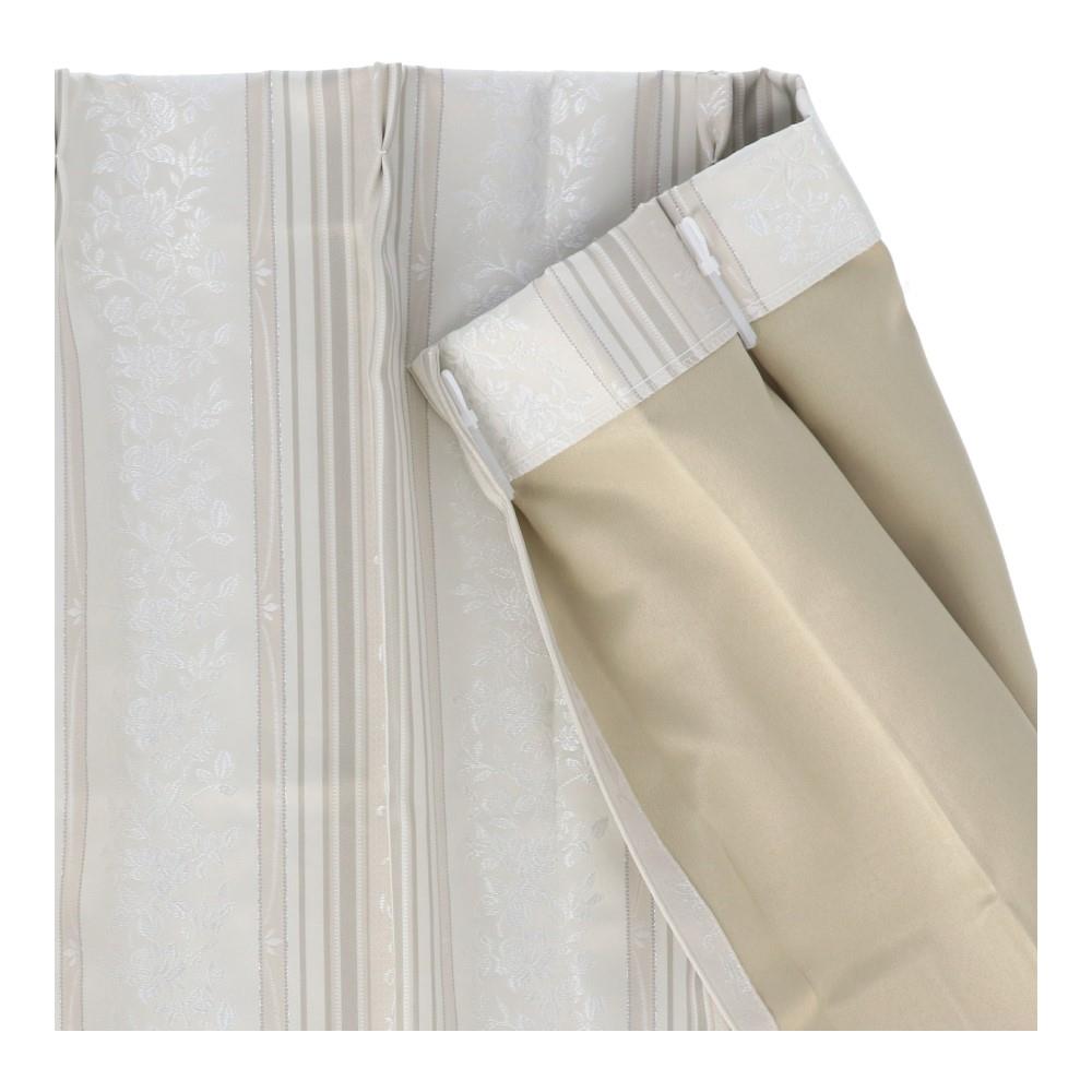 LIFELEX　遮光＋遮熱・保温カーテン　Ｄブラット　２枚組（タッセル付き）　１００×２００　アイボリー 幅100×丈200ｃｍ