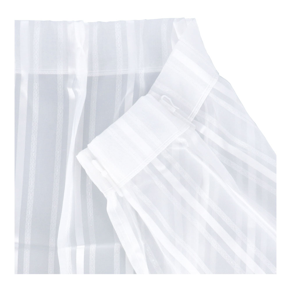 コーナンオリジナル　ラメボイルレースカーテン　シマー　約幅100×丈176cm　アイボリー 幅100×丈176