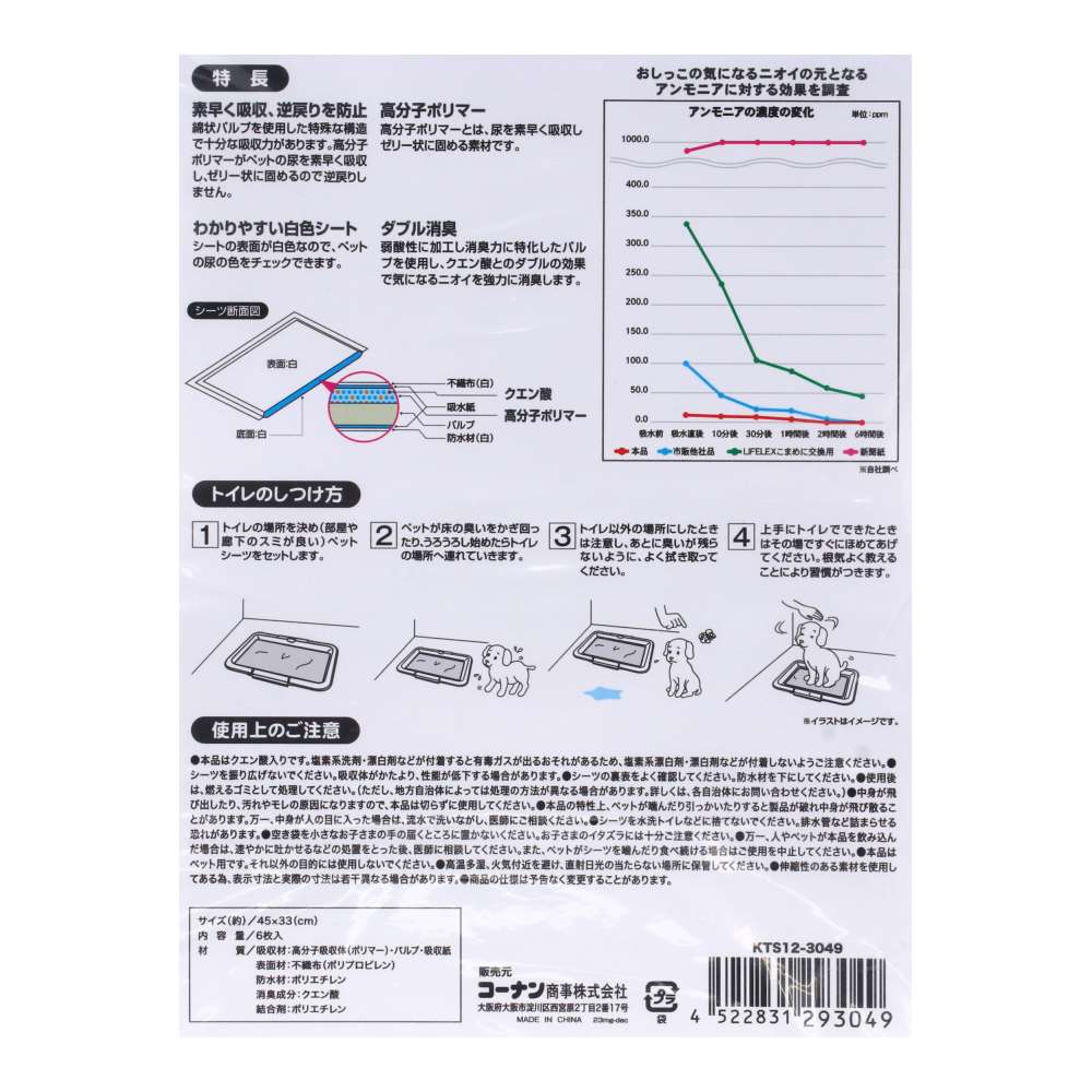 LIFELEX　お試し強力消臭ペットシーツレギュラー６枚　ＫＴＳ１２－３０４９　×２０個セット お試し レギュラー6枚 ×20個セット