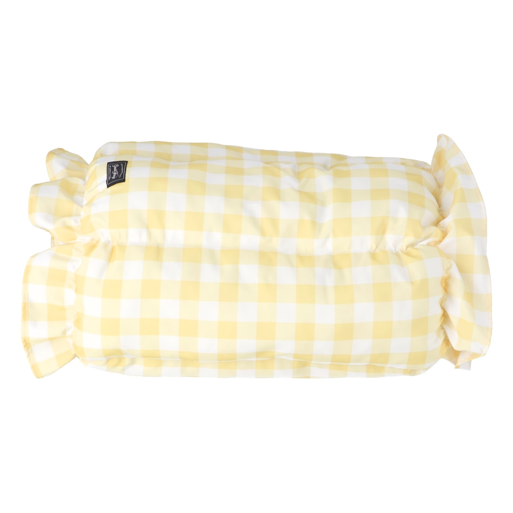 LIFELEX 接触冷感ロールクッション ギンガムチェック YE QR12-7191 イエロー 26SS