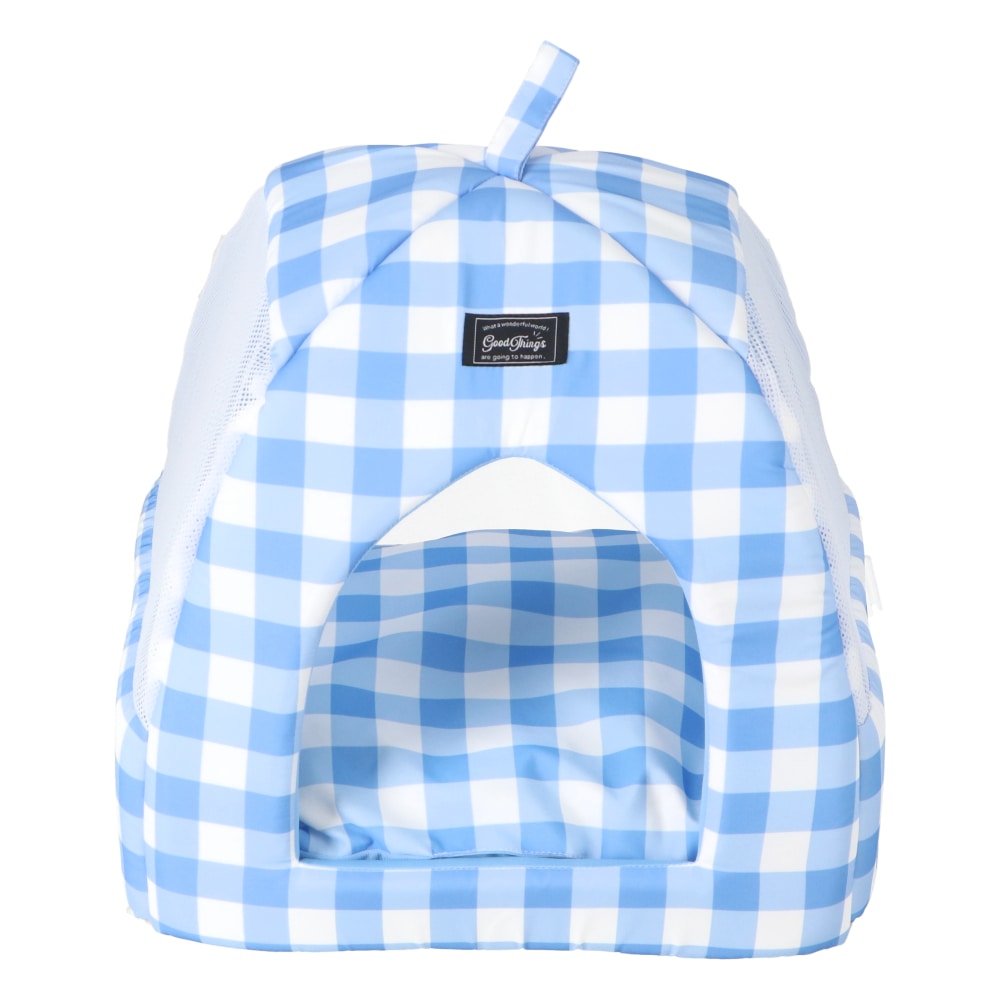 LIFELEX 接触冷感テントベッド ギンガムチェック BL QR12-7511 ブルー 26SS