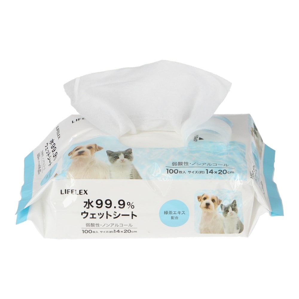 LIFELEX 水99．9％ペット用シート 100枚×3P SS12-8482　×８個セット 8個セット