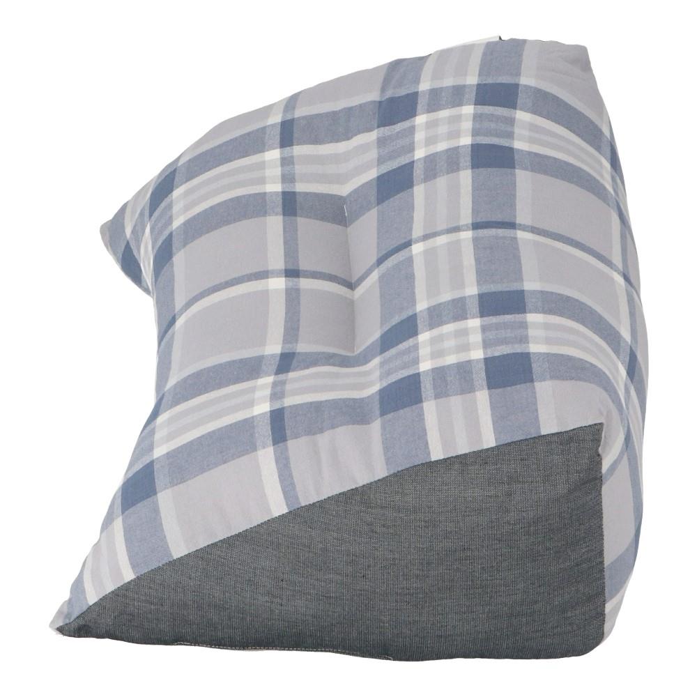 LIFELEX　ウォッシュコットンソファクッション　チェック　ネイビー ネイビー