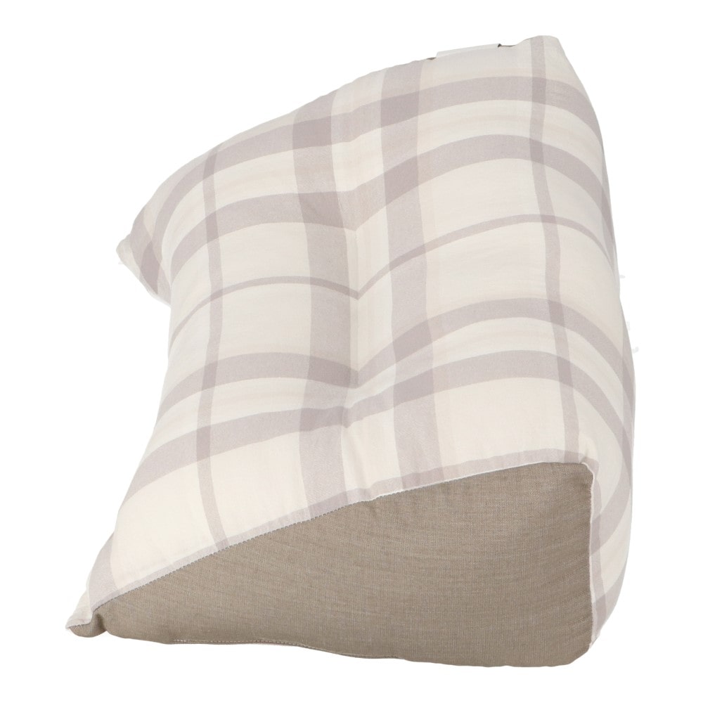 LIFELEX　ウォッシュコットンソファクッション　チェック　ベージュ ベージュ