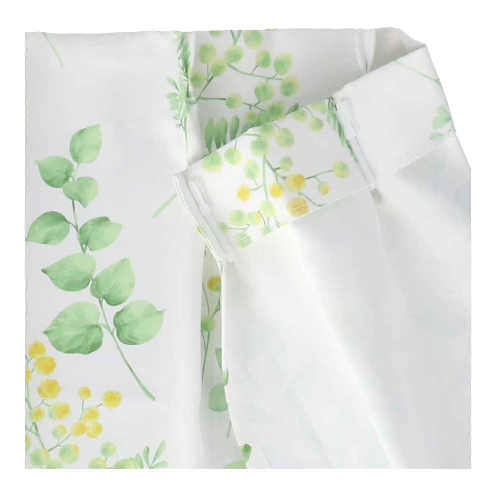 LIFELEX デザイン4枚組カーテン ミモザ 約幅100×丈178cm レース丈約176cm ホワイト 丈176cm