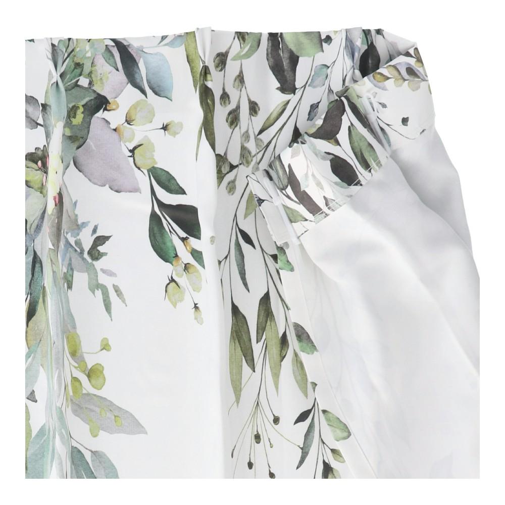 LIFELEX デザイン4枚組カーテン プランツ 約幅100×丈110cm レース丈約108cm ホワイト 丈108cm