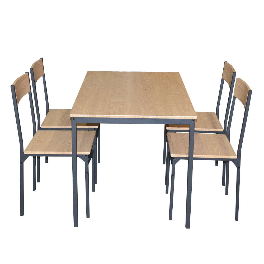 LIFELEX　４人掛け用テーブル＆　チェア５点セット　ＯＡＫ／ＢＫ２個口 オーク