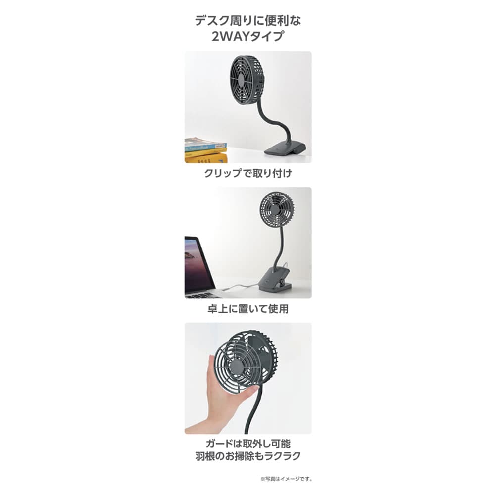 PortTech　充電式マルチファン　Ｆ２８－ＧＹ グレー