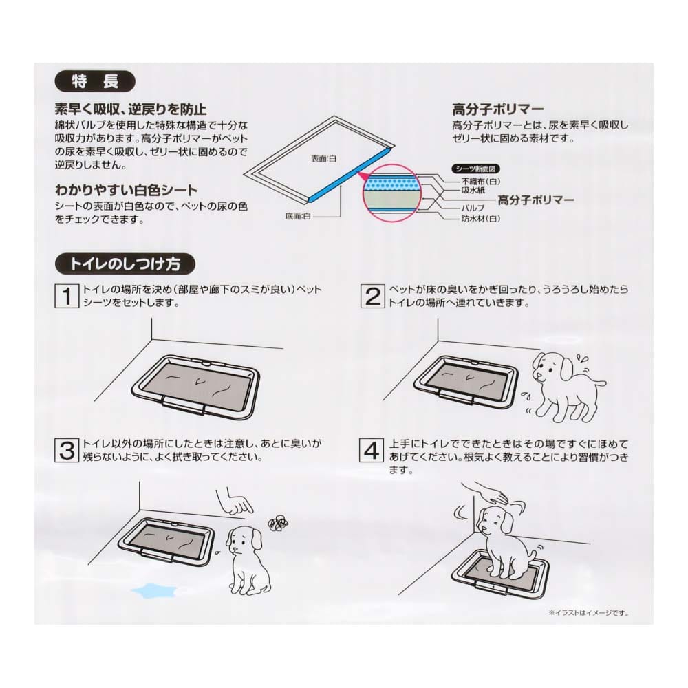 薄型 ペットシーツ こまめに交換用 ワイド 100枚 ワイド　１００枚入