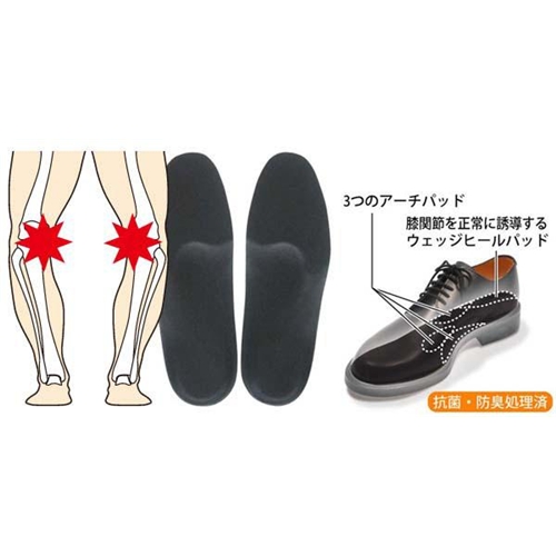 インソールプロ(靴用中敷き) 膝痛対策 メンズ・男性用 M(25～25.5cm)