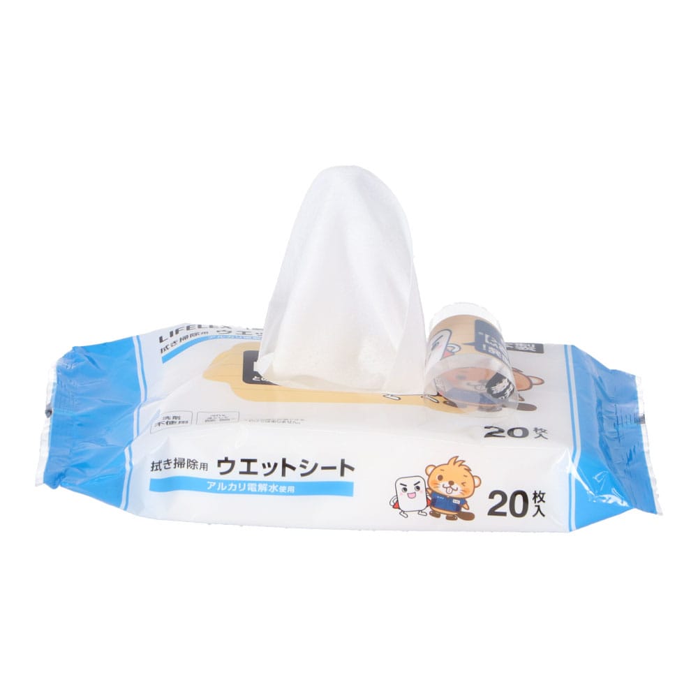 LIFELEX × 激落ちくん　拭き掃除用ウエットシート　２０枚 ウエット拭き掃除用20枚