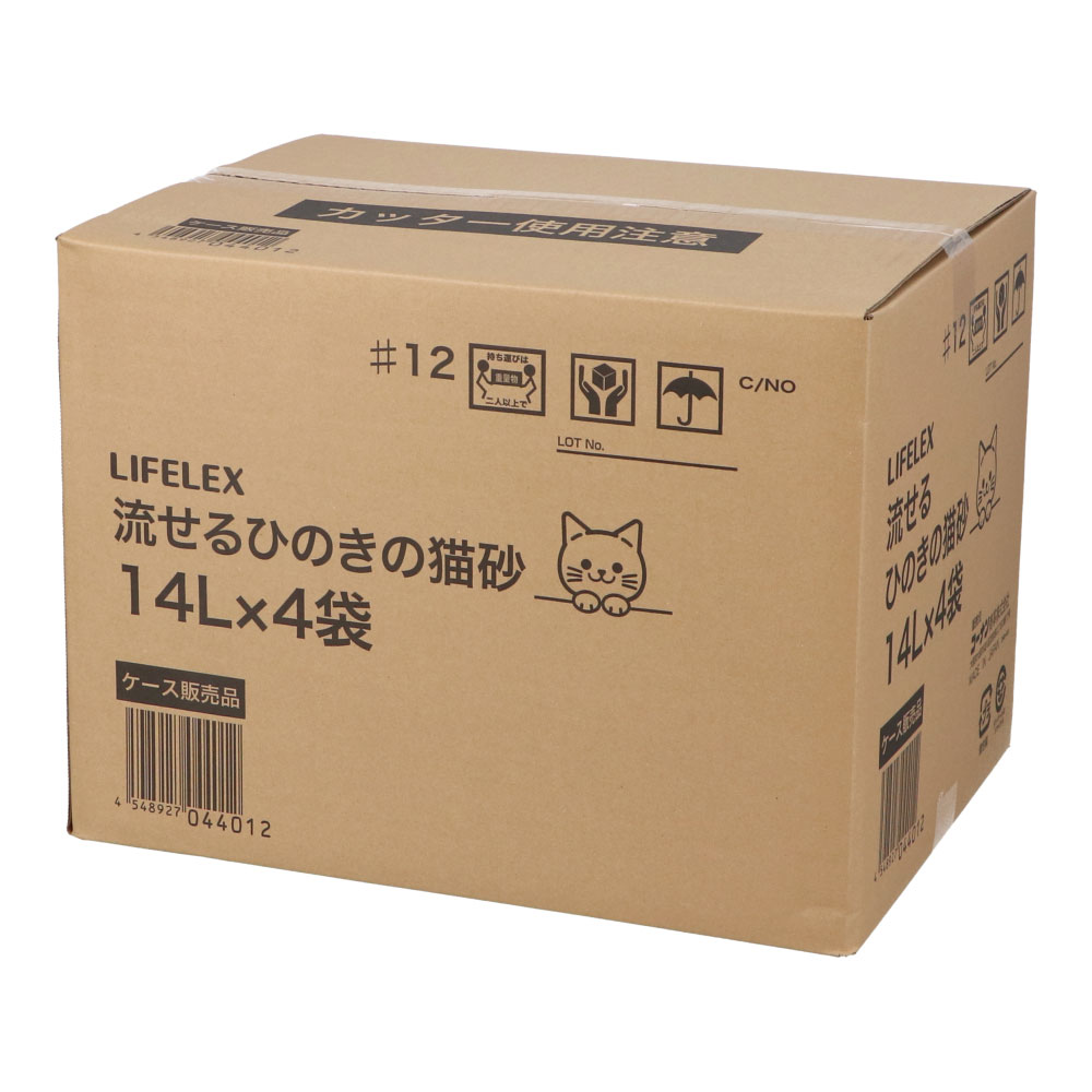 LIFELEX　流せるひのきの猫砂　１４Ｌ×４Ｐ