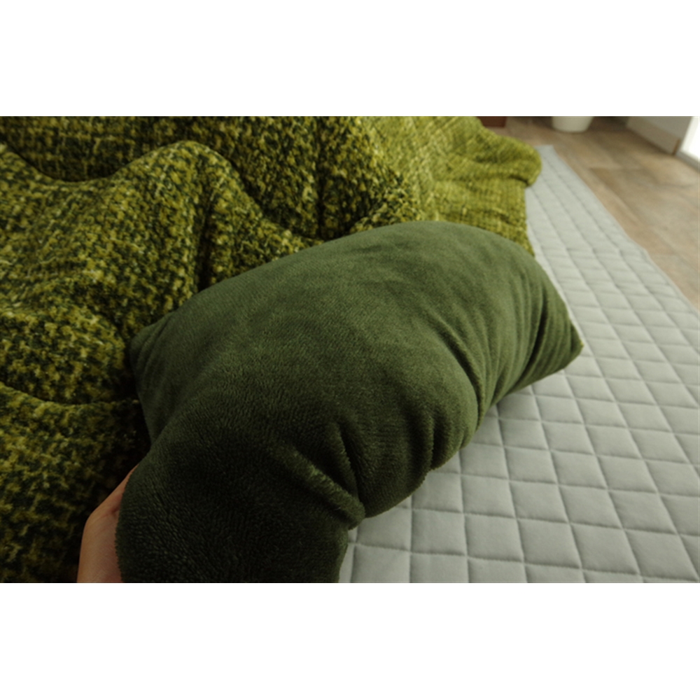 イケヒコ・コーポレーション(IKEHIKO)　こたつ布団 正方形 ずれないひも付き無地調 グリーン 約190×190cm　「ノート 薄掛」 グリーン
