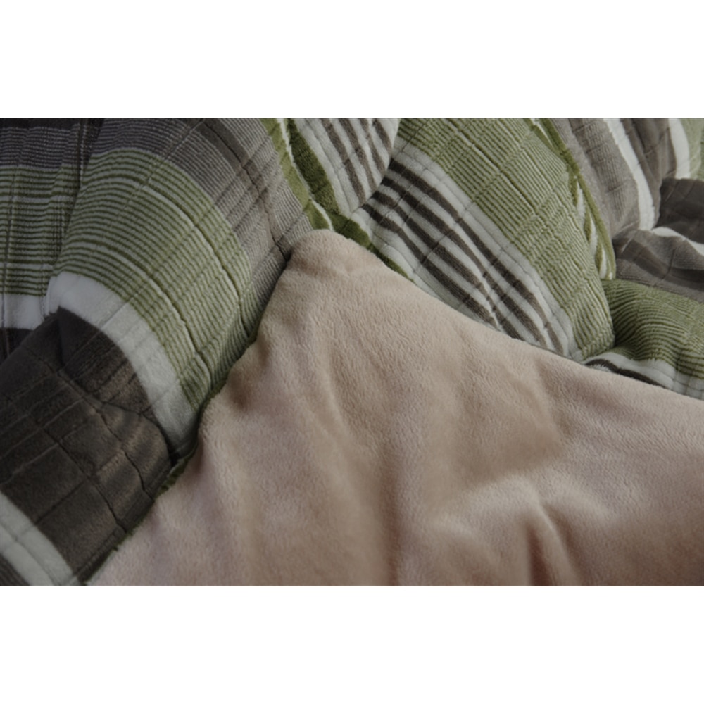 イケヒコ・コーポレーション(IKEHIKO)　こたつ布団 正方形 カジュアル ストライプ柄 グリーン 約190×190cm　「ニードル 薄掛」 グリーン