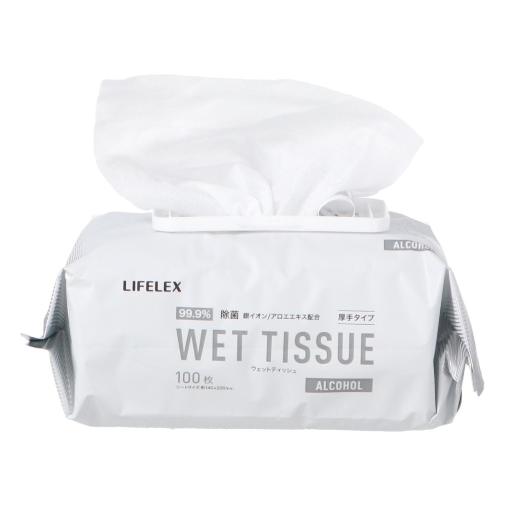 LIFELEX　除菌ウェット　アルコール蓋付き　１００枚入×２Ｐ アルコール蓋付き　１００枚入×２Ｐ