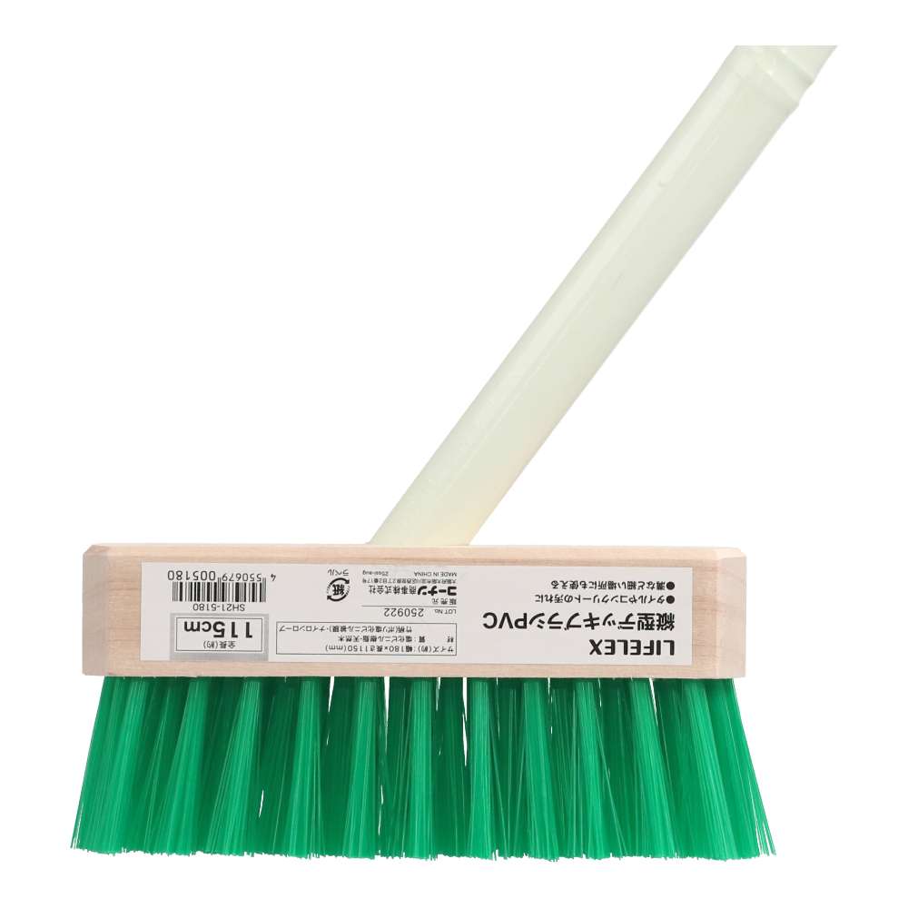LIFELEX　縦型デッキブラシＰＶＣ　竹柄　ＳＨ２１－５１８０　グリーン