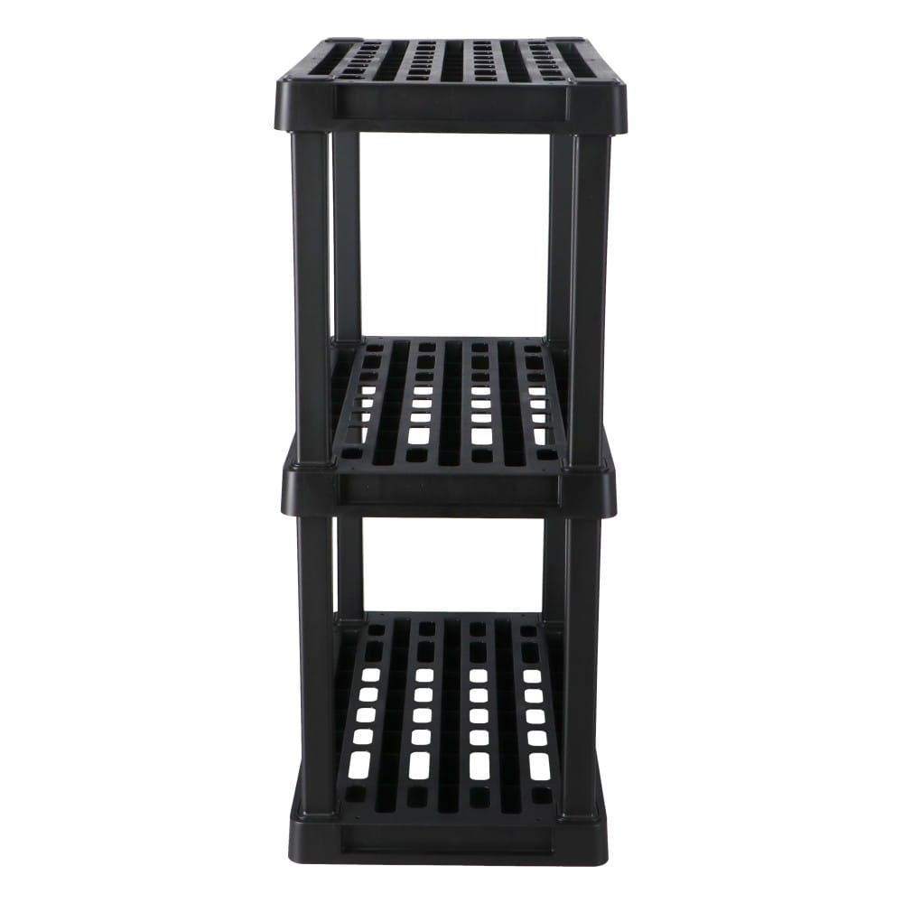 プラスチックラック　３段　Ｗ７２０　ＫＰＲ－９４６１　ブラック 3段 W720