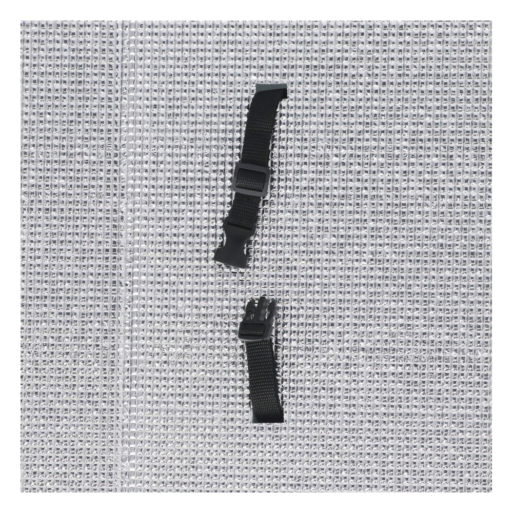 LIFELEX　室外機シェードベルト式ひさし付き　ＮＨ２１－４６７０　約幅８４０×奥行６００×高さ１０ｍｍ　ホワイト＋シルバー