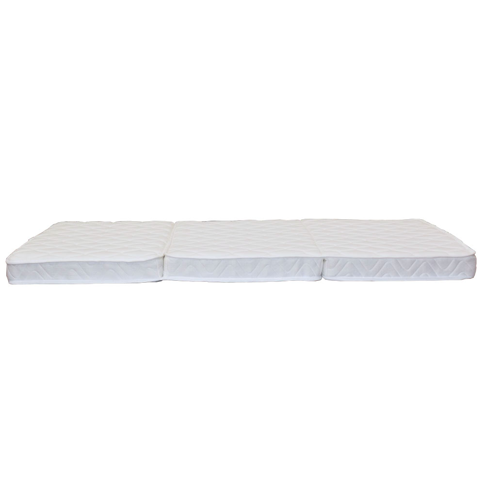 3つ折りポケットコイルマットレス シングル 体圧分散 S97195-10 幅97x奥行195x高さ10cm 白 折りたたみ収納 コンパクト