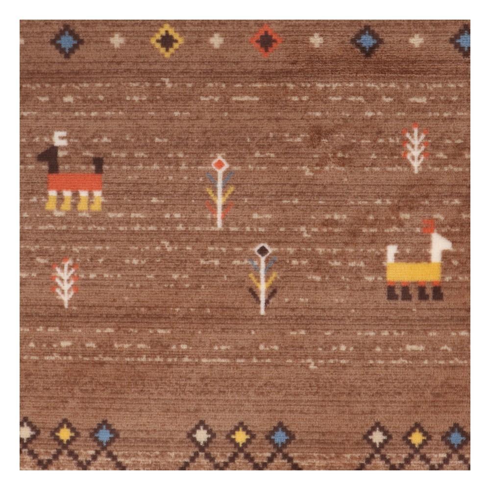 LIFELEX　吸湿発熱ふっくらラグ　ギャベ　２００×２４０　ブラウン ２００×２４０