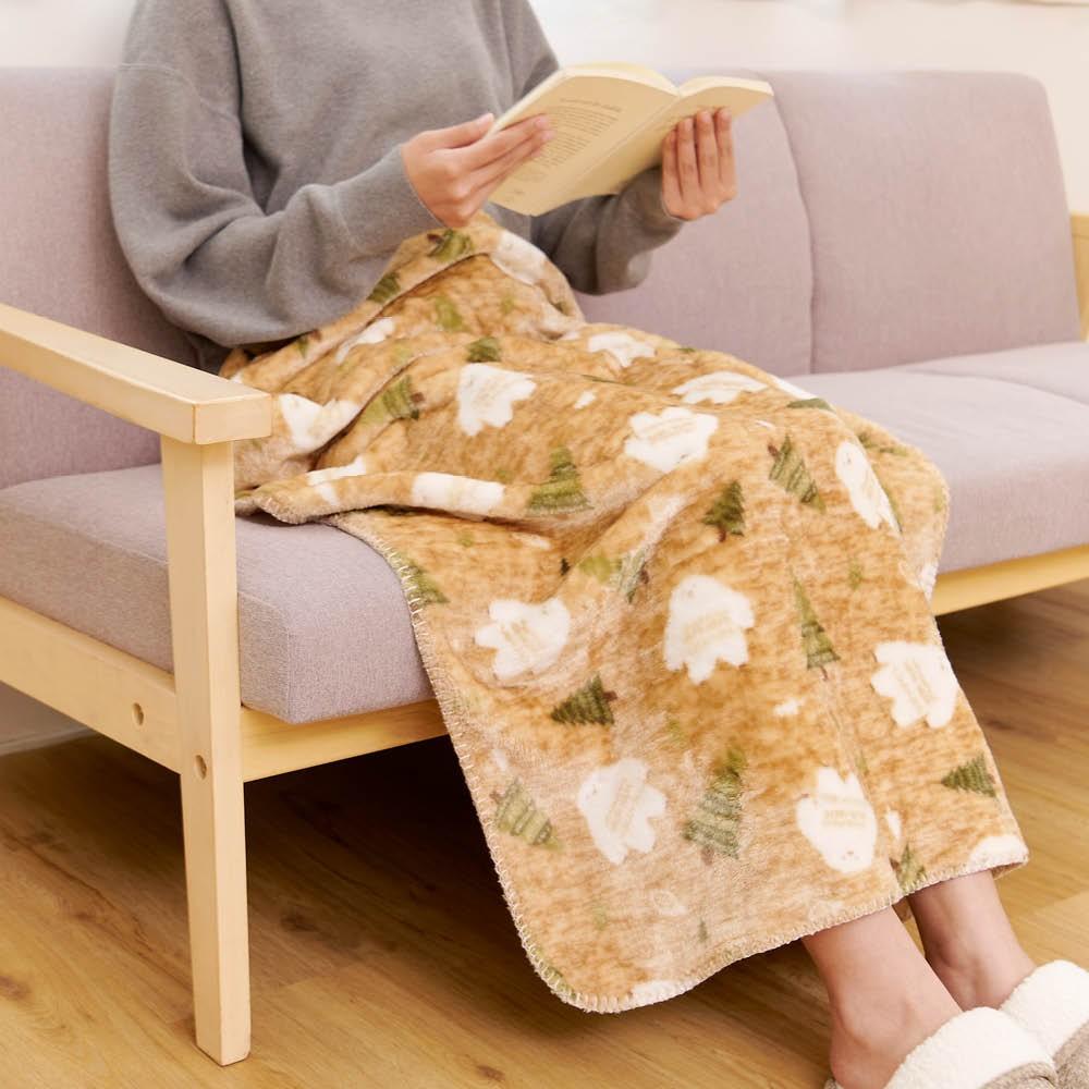 LIFELEX　なめらかひざ掛け　ＭＩＬＫ　７０×１００　キャメル
