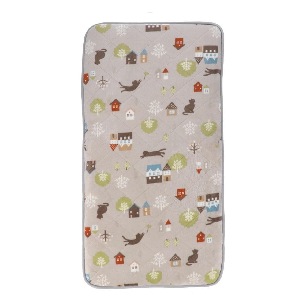 LIFELEX　３層ロングクッション　ネコ　６０×１１０　グレージュ ネコ