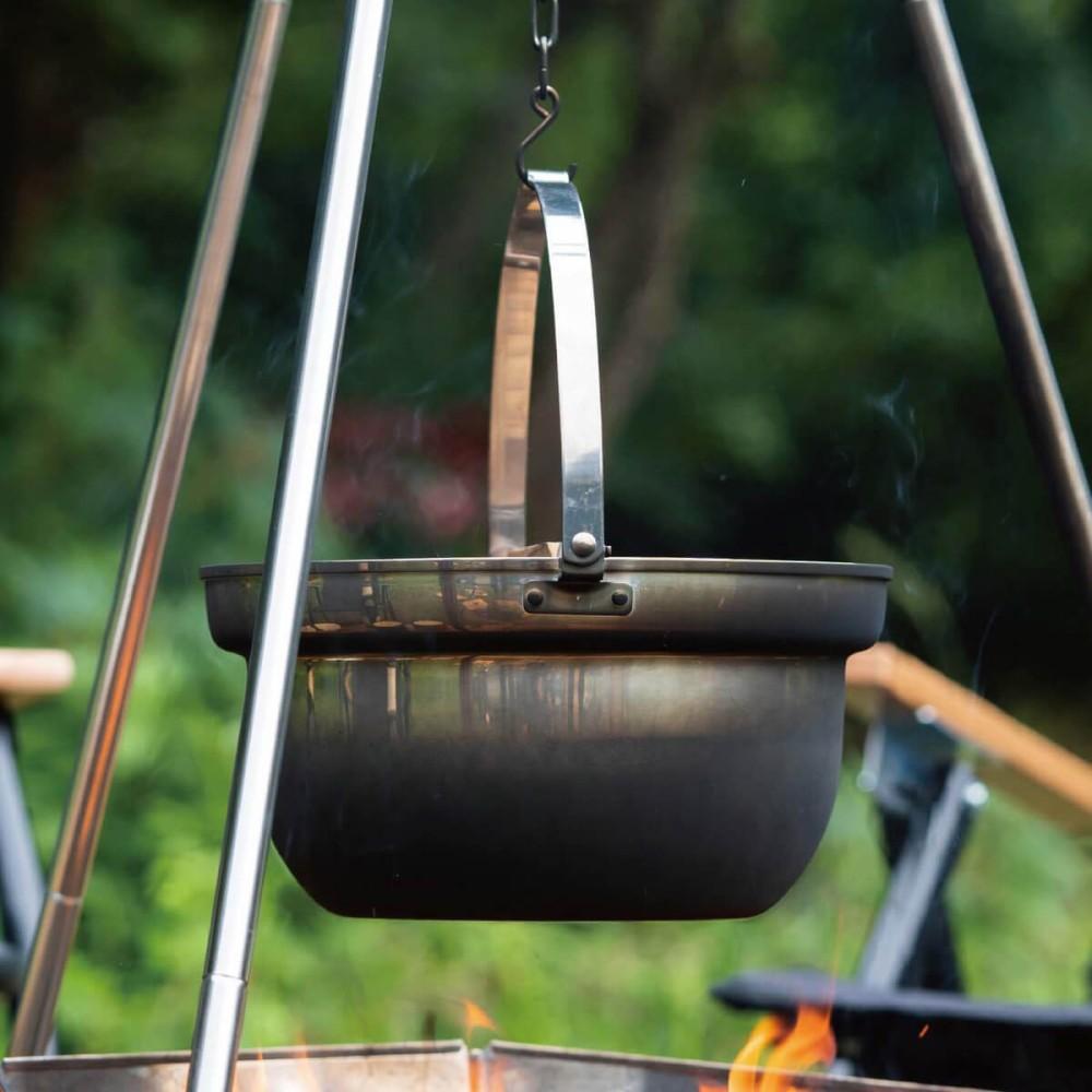 木蓋付きキャンプ焚火鍋 22cm UH-4125 22cm