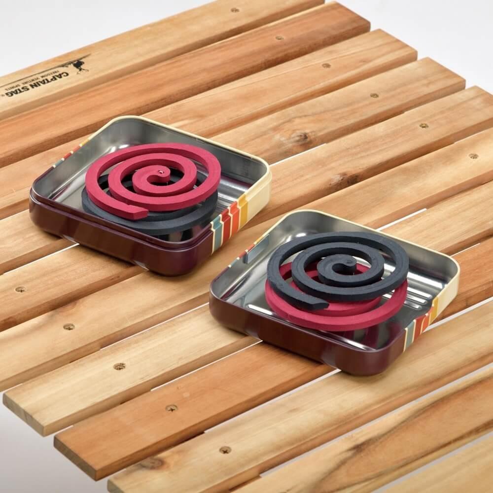 蚊取り線香スタンドケース(クリームイエロー／マルチボーダー) UM-1659 クリームイエロー／マルチボーダー