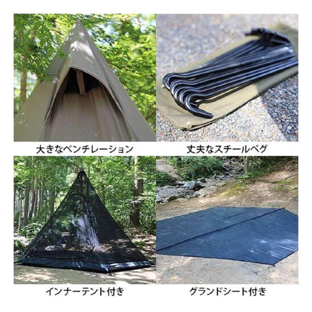 クイックキャンプ　TC　ワンポールテント　ＧＲＡＹ ＧＲＡＹ