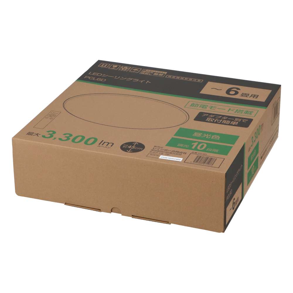 ＬＥＤシーリング～６畳　調光　ＰＣＬ６Ｄ　ホワイト 6畳