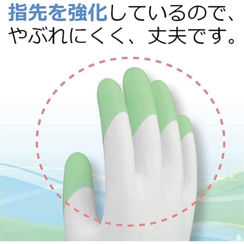 エステー　ファミリー　ビニールうす手　指先抗ウイルス加工　Ｍ　グリーン