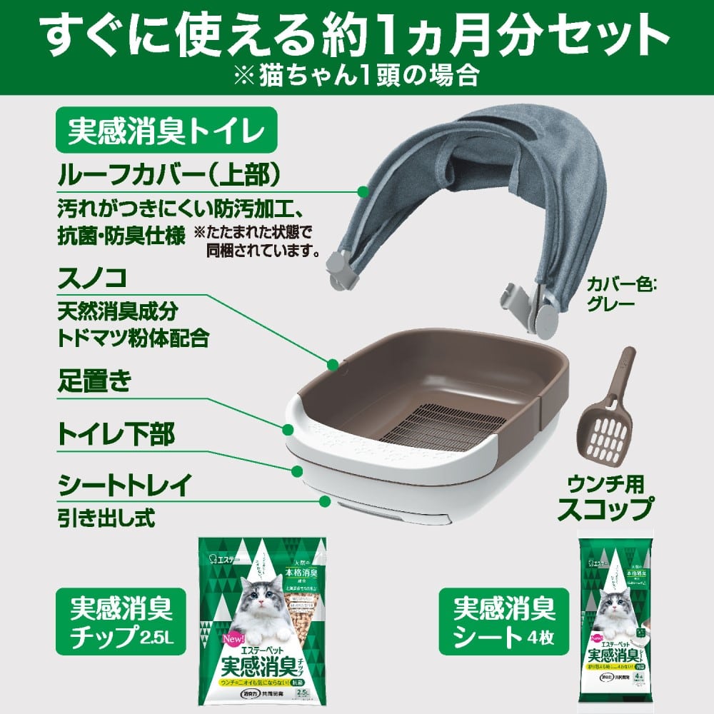 エステーペット　実感消臭本体セット　猫用システムトイレ